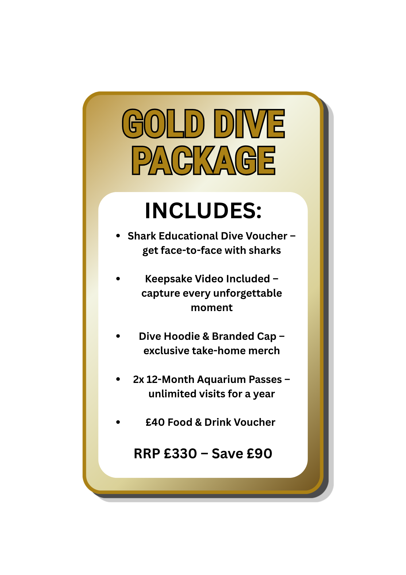 Gold Shark Dive Package (Saves £90)