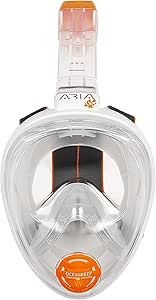 Full-face snorkeling mask with 'Oceanreef' branding on a white background